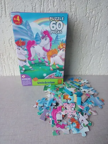 Quebra-Cabeça Unicórnios Mágicos - 60 Peças (Grow) ?