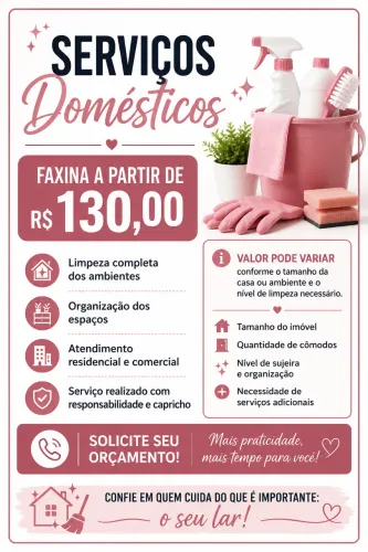 Faxina doméstica e comercial 