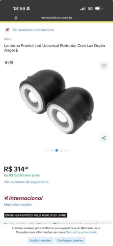 Lanterna frontal universal redonda