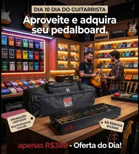 Pedalboard 45x15 completo Bag e Kit Elétrico Aw Custom