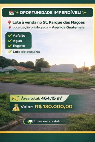 lote no setor parque das nações-Aparecida de goiânia