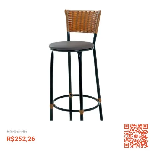 KIT 3 BANQUETAS BANCO ALTO DE COZINHA AREA GOURMET MOVEIS DE JUNCO