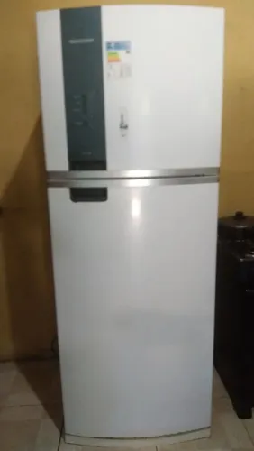Geladeira Brastemp 385 litros frost free branca ,Fogão preto 4 boca