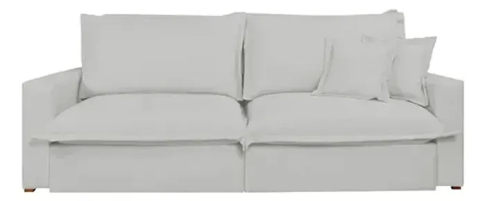 Sofá cinza claro cama 2,50m 4 lugares