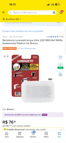 Resistência chuveiro