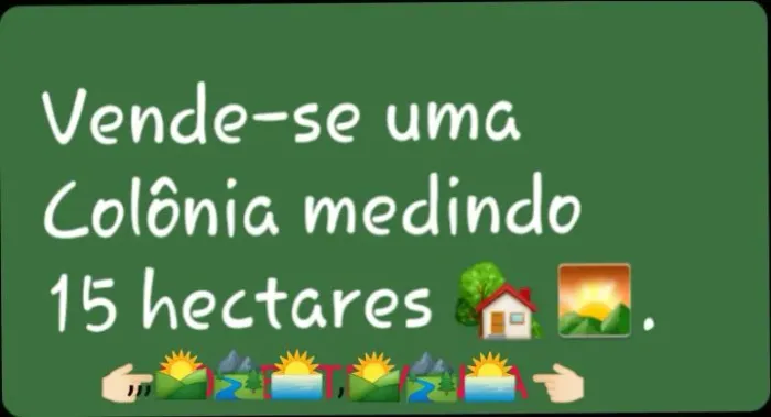 Vendo ou troco esta colônia medindo 15 hectares.