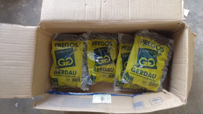 Lote com 5 pacotes de 1kg Prego com Cabeça Bitola 14x18 1.1/2x14 GERDAU