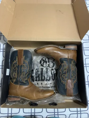 Bota texana, couro original 