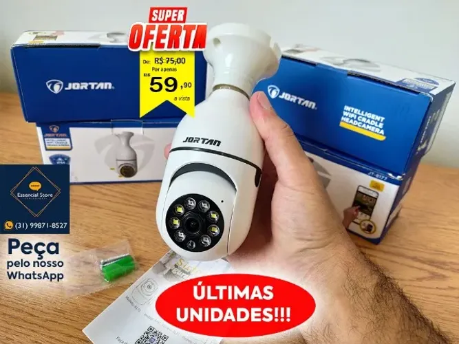 Câmera de segurança WiFi Lâmpada 360° Visão Noturna App Yoosee - NOVA!