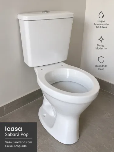 Vaso Sanitário Icasa Sabará Pop c/ Caixa Acoplada - Retirado de Obra