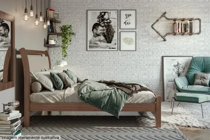 Cama Casal Reali MDF Acabamento Premium