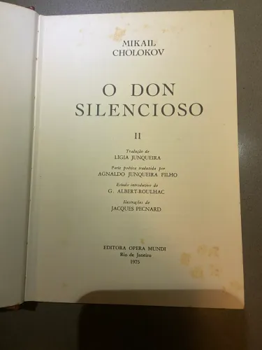 Livro da Biblioteca Dos Prêmios Nobel da Literatura, I Dom Silencioso
