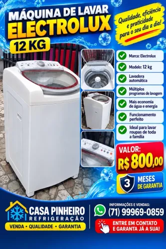MÁQUINA DE LAVAR ELECTROLUX 12 QUILOS À VENDA?