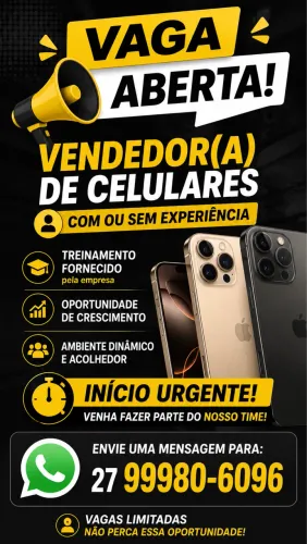 Vaga para vendedor de celular