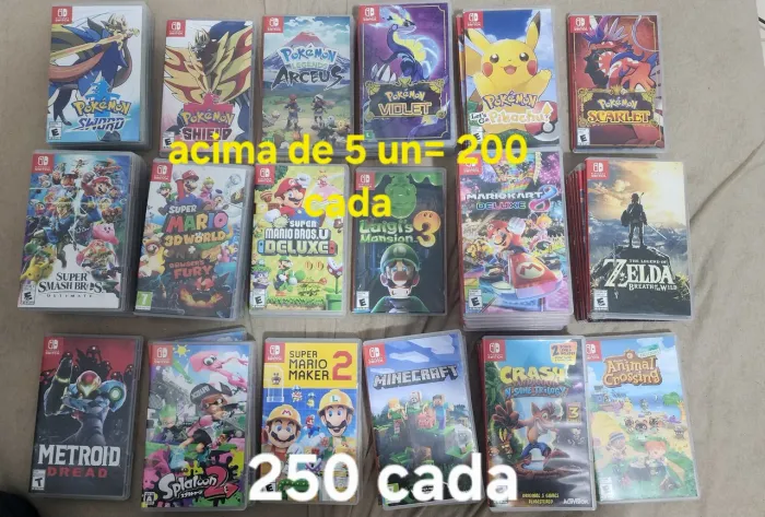 kit jogos nintendo switch fisicos