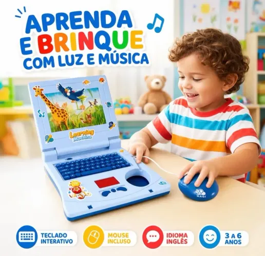 Notebook Infantil- Brinquedo - Seu Filho No Home Office