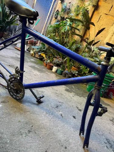 Quadro de Bicicleta Aro 26 Azul + Peças Inclusas