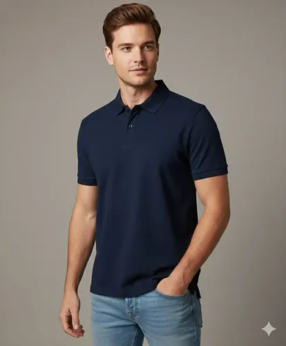 Camisa pólo masculina Marfinno Renner Azul marinho nova Tam 40 