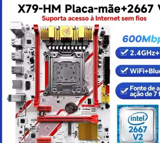 Kit xeon E5 2667v2 placa mãe x79, 8gb ddr3