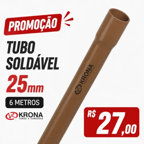 Tubo soldável 25mm 6m krona