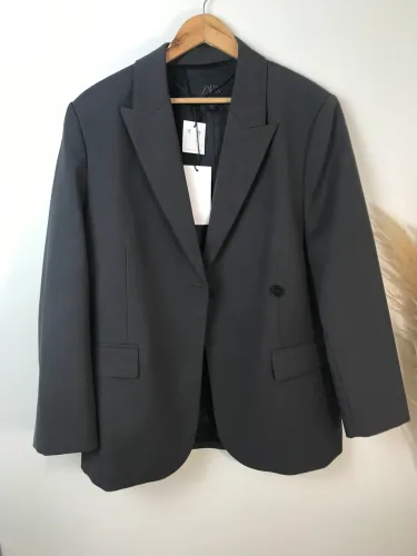 Blazer cinza chumbo Zara G (na etiqueta)