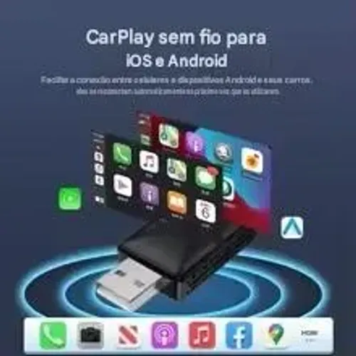 Adaptador Wireless Carplay e Android Auto IOS e Android