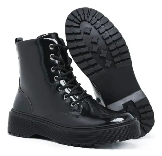Bota Coturno Feminino Verniz