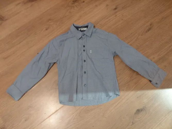 Camisa Social Infantil Manga Longa Azul Tam. 8