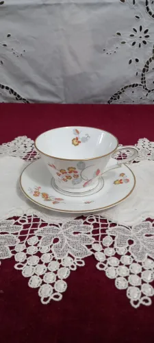 Antigo Xicara De Cha Art Deco Porcelana Alema