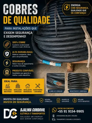 Cabos de cobre flexível