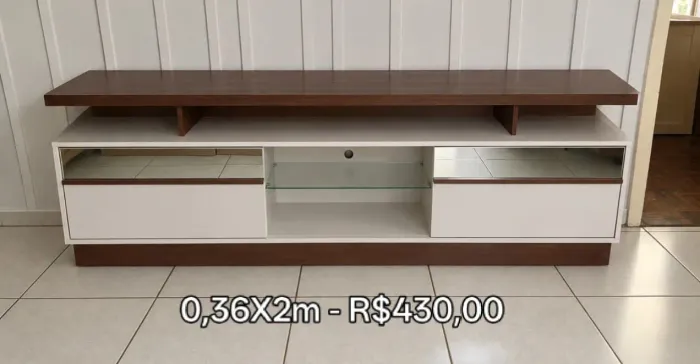 Rack TV marfim/tabaco