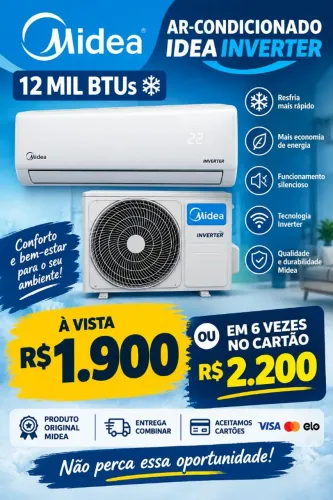 Ar condicionado Mídia, 12000BTUS quente e frio inverter