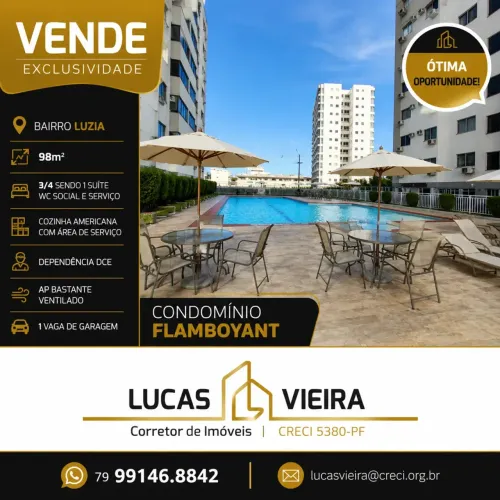 Condomínio Flamboyant - Apartamento à Venda com 3 Quartos, Suíte e DCE no Bairro Luzia