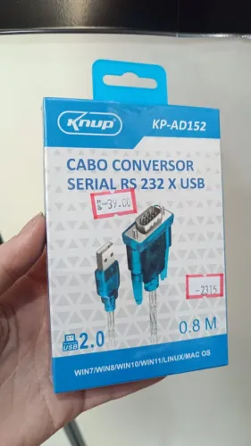 Cabo Conversor Serial Rs232 Para Usb 2.0 Knup Kp-ad152 Loja COimbra Computadores Entrega