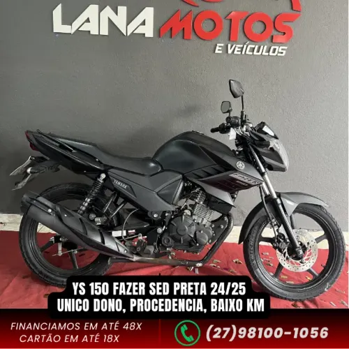 YS 150 fazer sed preta  24/25 - único dono, procedência, baixo km, ,toda revisada