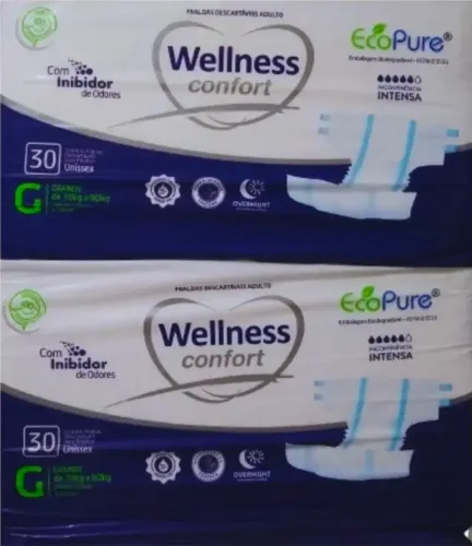 Kit 4 Fraldas Geriatrica Wellness Confort G