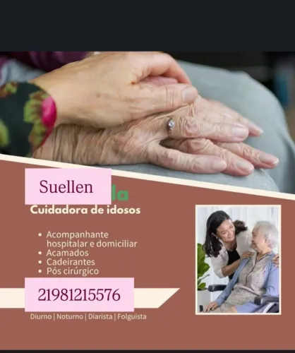Cuidadora de idosos nesse ramos 5 anos de experiência