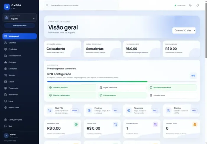 ERP completo com financeiro estoque e pdv integrado