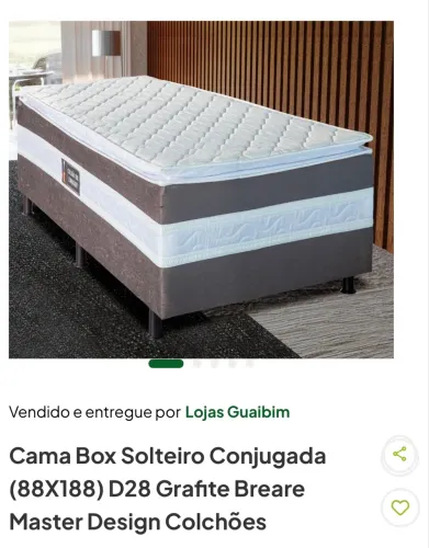 cama box solteiro conjugada D28, tamanho 88x188