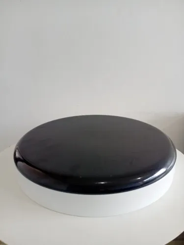Assento para Banqueta Alta de Cozinha Redondo Branco e Preto 