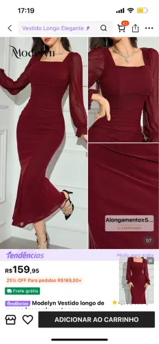 Vestido Madrinha marsala/vinho
