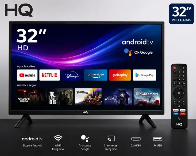 TV HQ 32" Android Smart TV - Pouco uso, Muito conservada, Ótimo estado!