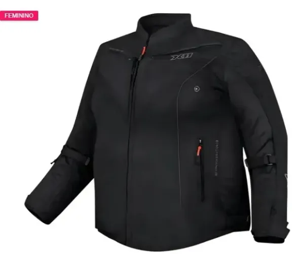 JAQUETA X11 STRETCH FEMININA PRETA TAMANHO M NOVA IMPERMEAVEL MOTOCICLETA PROTECAO