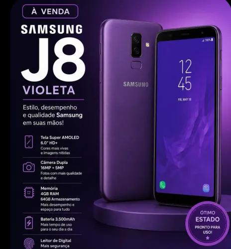 Samsung J8, violeta 64 gb