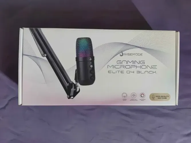 Microfone Gamer Rise Mode Elite 04 RGB, Conexão P3 e USB-C, Plug & Play, Preto