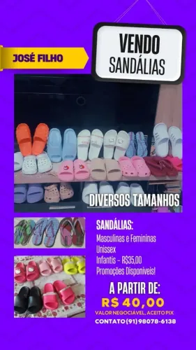 Sandálias unissex femininas e x&infantis