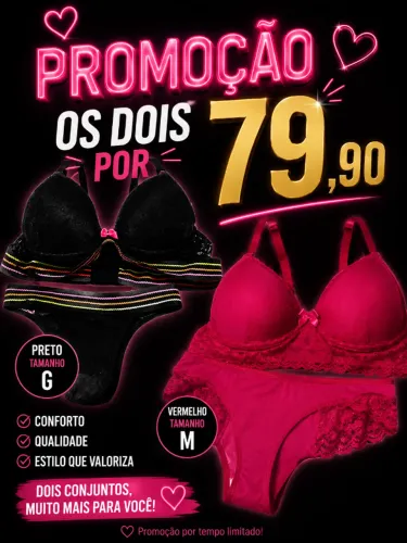 Conjunto sutiã e calcinhas