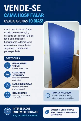Cama Hospitalar - Apenas 10 dias de uso