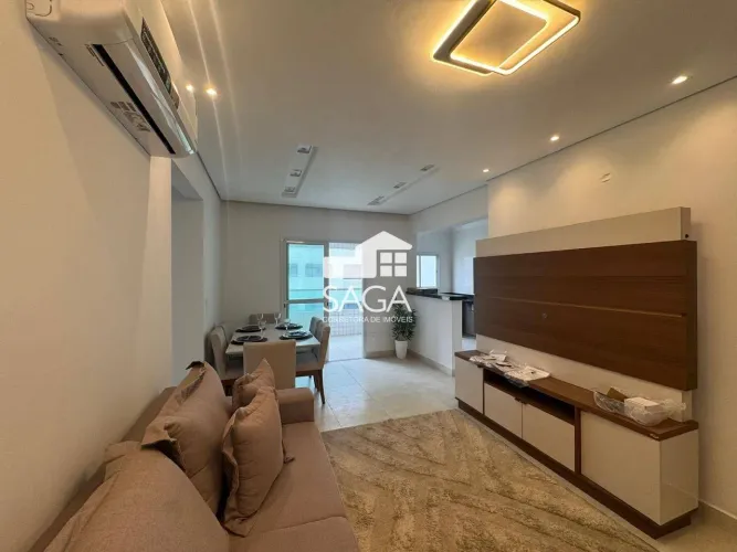 Apartamento com 2 dormitórios para alugar, 76 m² por R$ 3.600/mês - Aviação - Praia Grande
