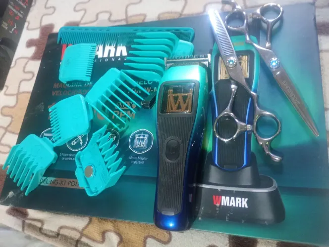 Máquina de corta cabelo, tesoura de barbeiro